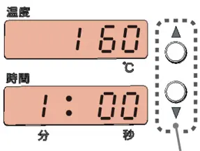 自動ヒートプレス機TP700A温度と時間の設定図