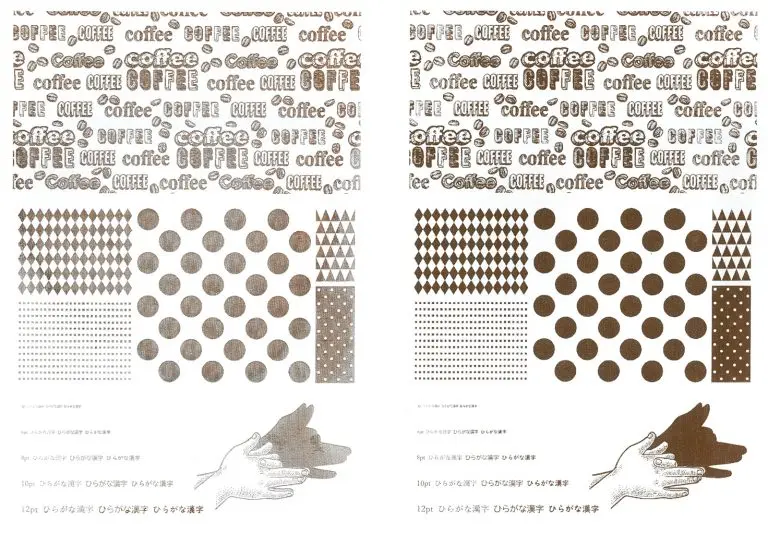 水性リッチインク ぶらうん（70Mクリーナーなし・クリーナーあり）で厚紙に印刷した場合のイメージ。